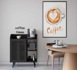 Hanah Home Magnetar - Black Gabinete de Bar de Café